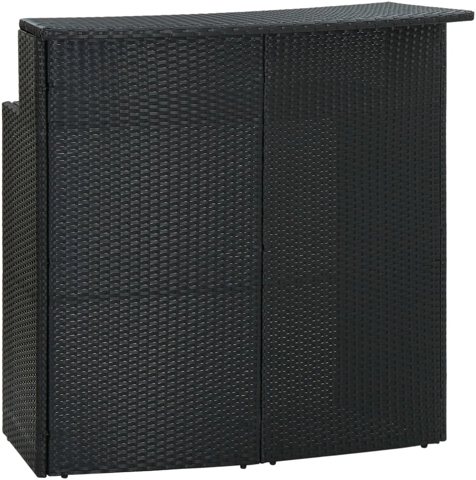 Sodo baro staliukas, juodos spalvos, 120x55x110cm, poliratanas