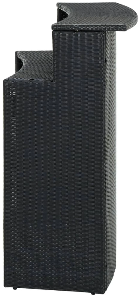 Sodo baro staliukas, juodos spalvos, 120x55x110cm, poliratanas