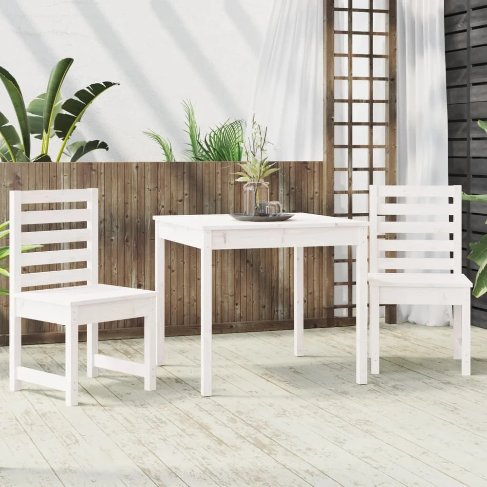 Lauko baldų komplektas Sodo bistro baldų komplektas, 3 dalių, baltas, pušies masyvas