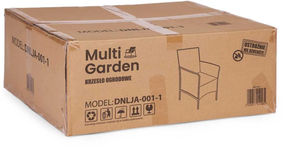 Sodo fotelis su pagalvėle, balkono terasos sodo kėdė, juoda, MultiGarden