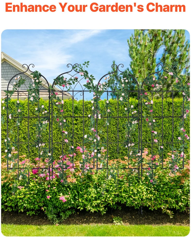 VEVOR 4 dalių metalinis sodo groteles 180x51 cm