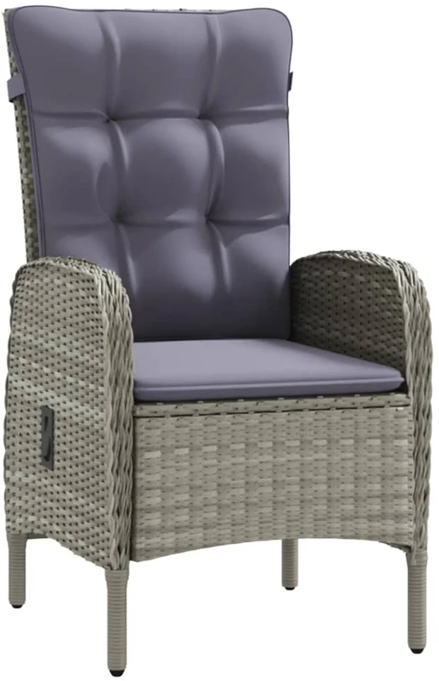 Lauko baldų komplektas Sodo komplektas su pagalvėlėmis, 3 dalių, pilkas ir juodas