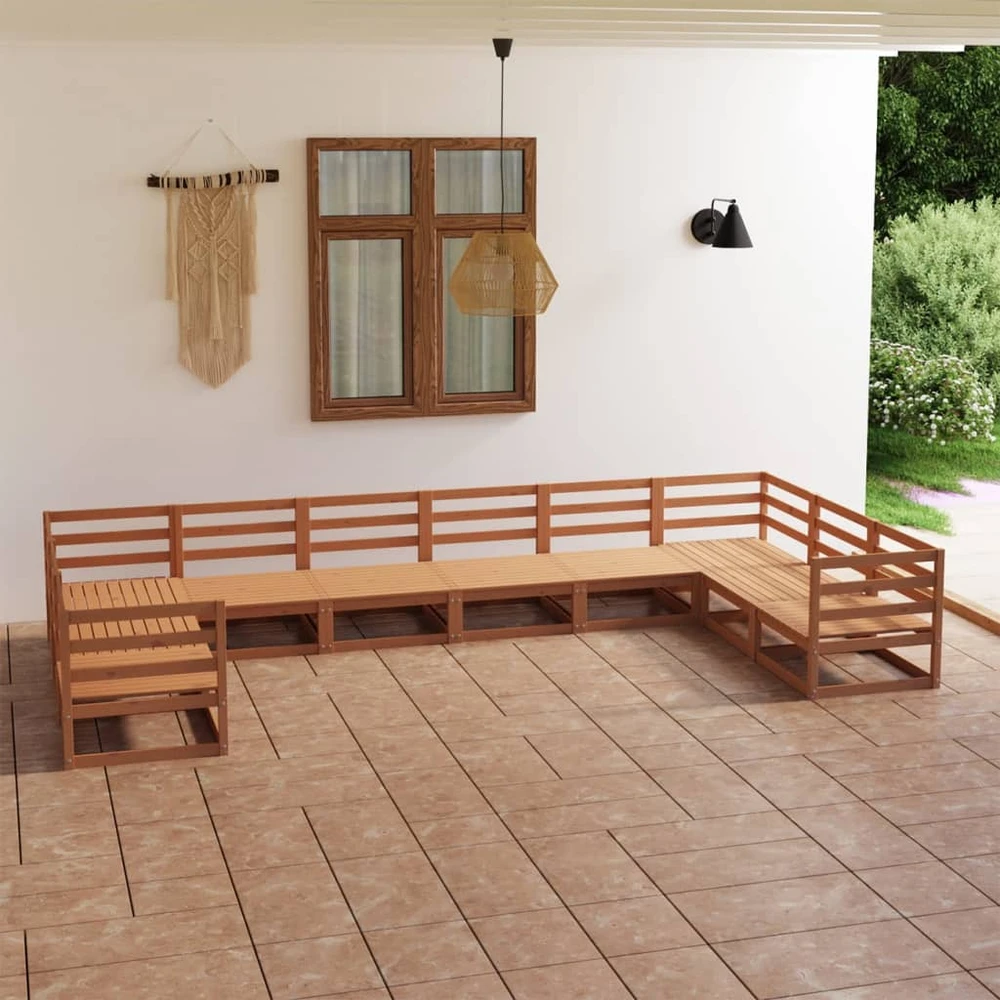 Lauko baldų komplektas Sodo poilsio baldų komplektas, 10 dalių, pušies masyvas