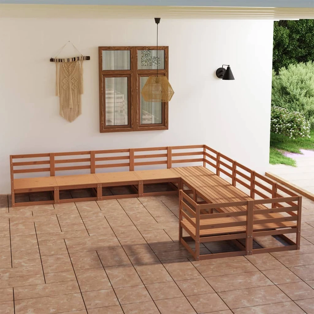 Lauko baldų komplektas Sodo poilsio baldų komplektas, 10 dalių, pušies masyvas