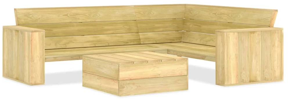 Lauko baldų komplektas Sodo poilsio komplektas, 2 dalių, impregnuota pušies mediena