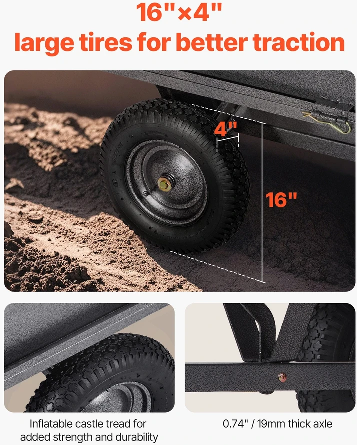 VEVOR Plieninis vežimėlis ATV/UTV 272 kg
