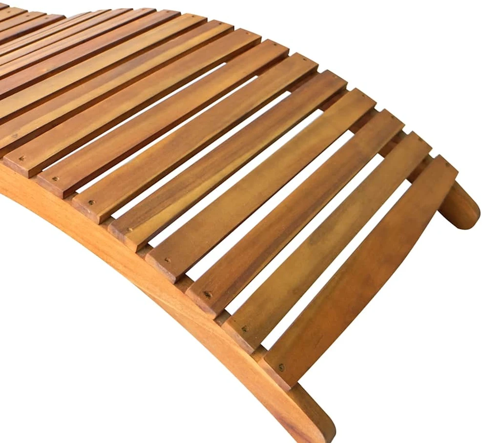 Sodo saulės gultas su čiužinuku, akacijos medienos masyvas