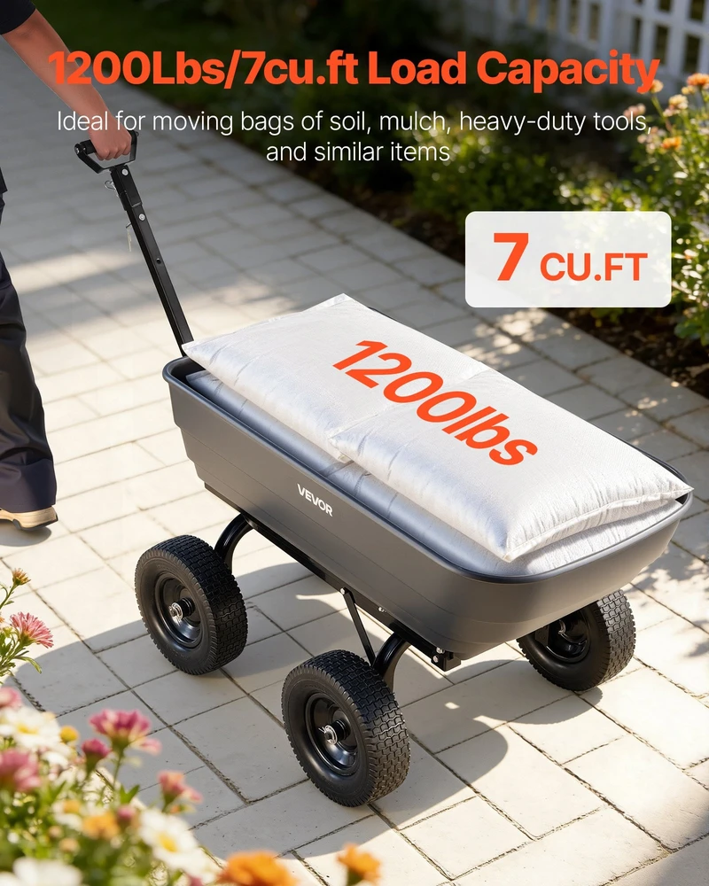 Sodo savivartis vežimėlis VEVOR GC-018D, 544 kg