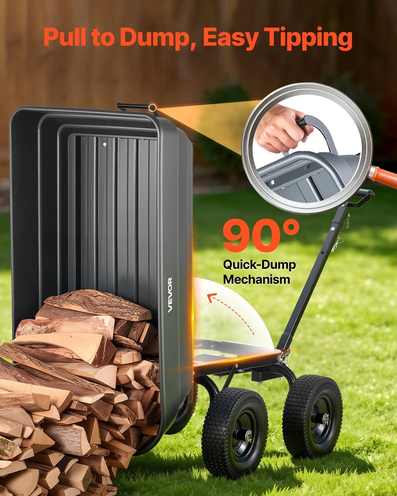 Sodo savivartis vežimėlis VEVOR GC-018D, 544 kg