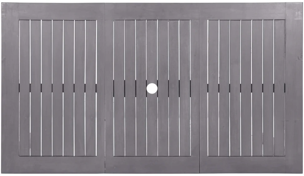 Sodo stalas, baltintas pilkas, 140x80x74cm, akacijos masyvas