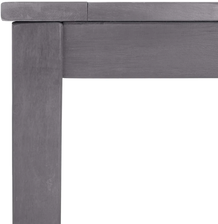 Sodo stalas, baltintas pilkas, 140x80x74cm, akacijos masyvas