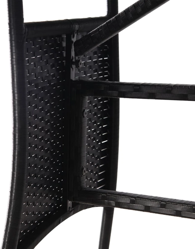 Sodo stalas, juodas, 140x80x74cm, poliratanas