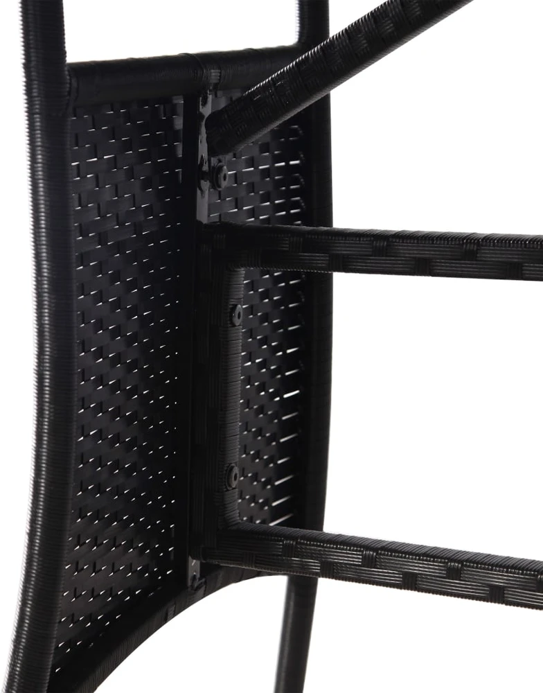 Sodo stalas, juodos spalvos, 170x80x74cm, poliratanas
