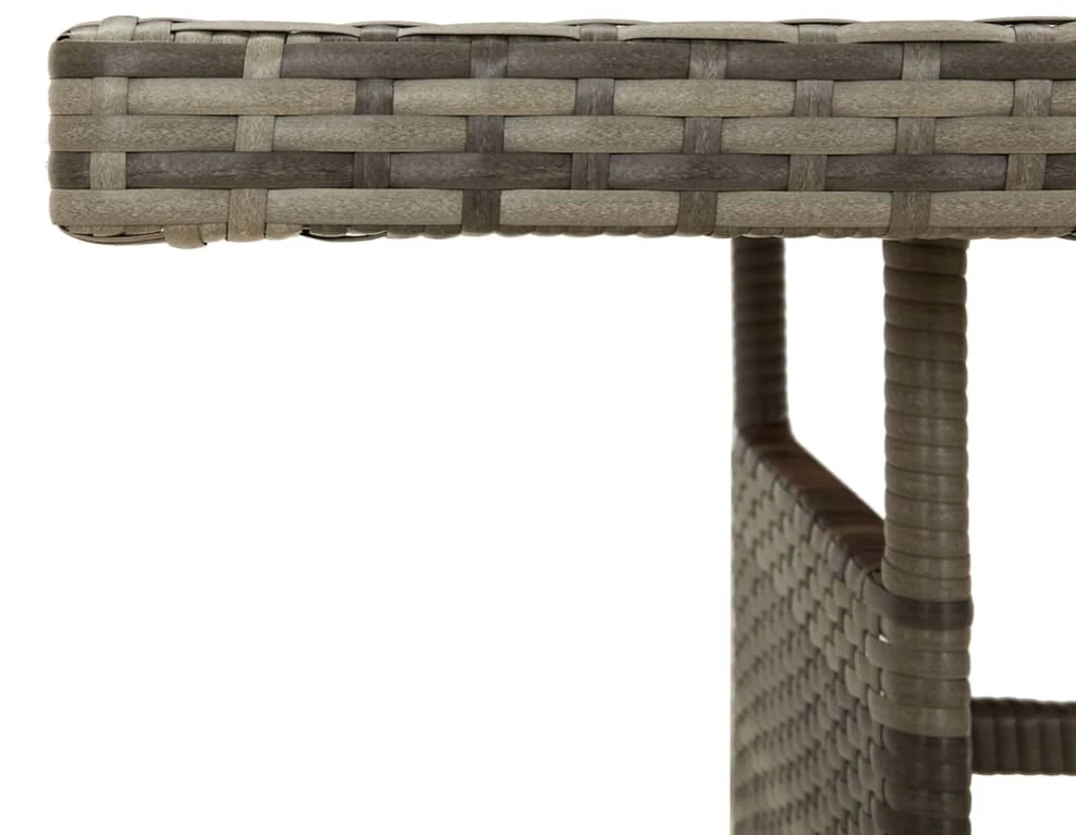 Sodo stalas, pilkas, 160x70x72cm, poliratanas ir akacija