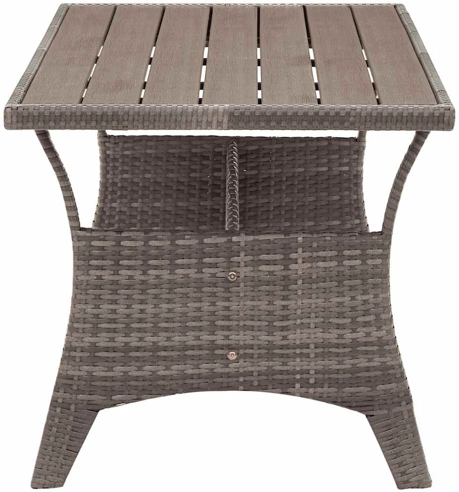 Sodo stalas, pilkos spalvos, 120x70x66cm, poliratanas