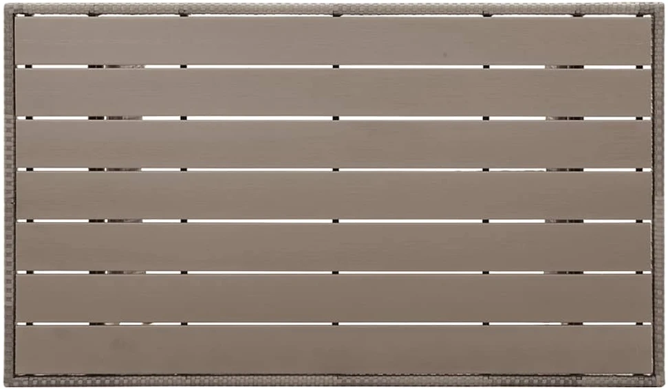 Sodo stalas, pilkos spalvos, 120x70x66cm, poliratanas
