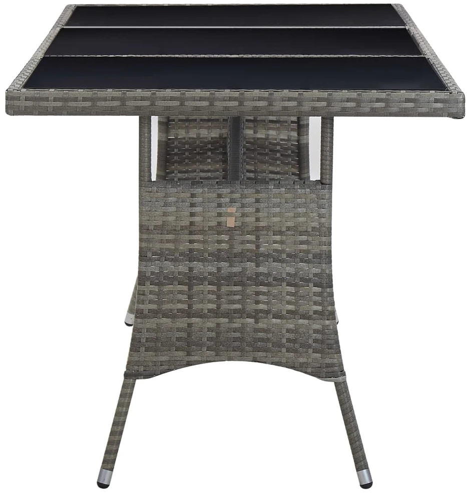 Sodo stalas, pilkos spalvos, 170x80x74cm, poliratanas