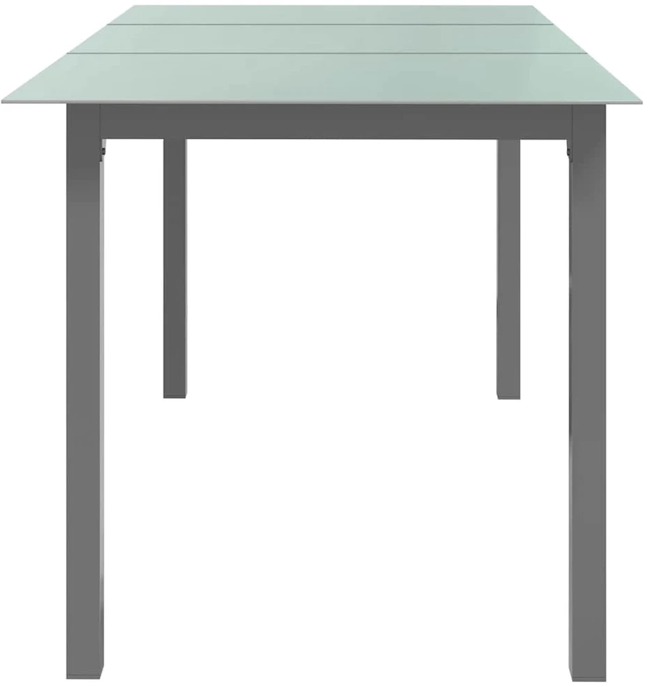 Sodo stalas, šviesiai pilkas, 150x90x74cm, aliuminis, stiklas