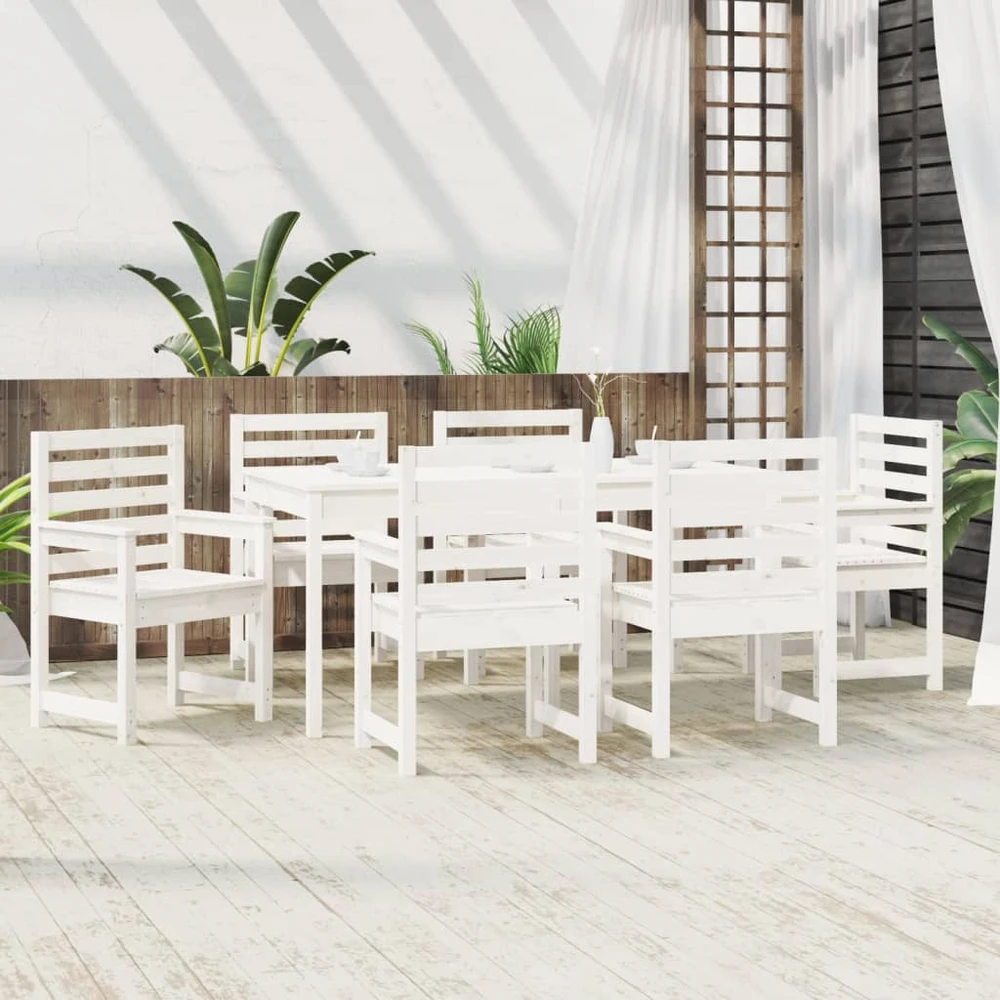 Sofa Sodo valgomojo baldų komplektas, 7 dalių, baltas, pušis