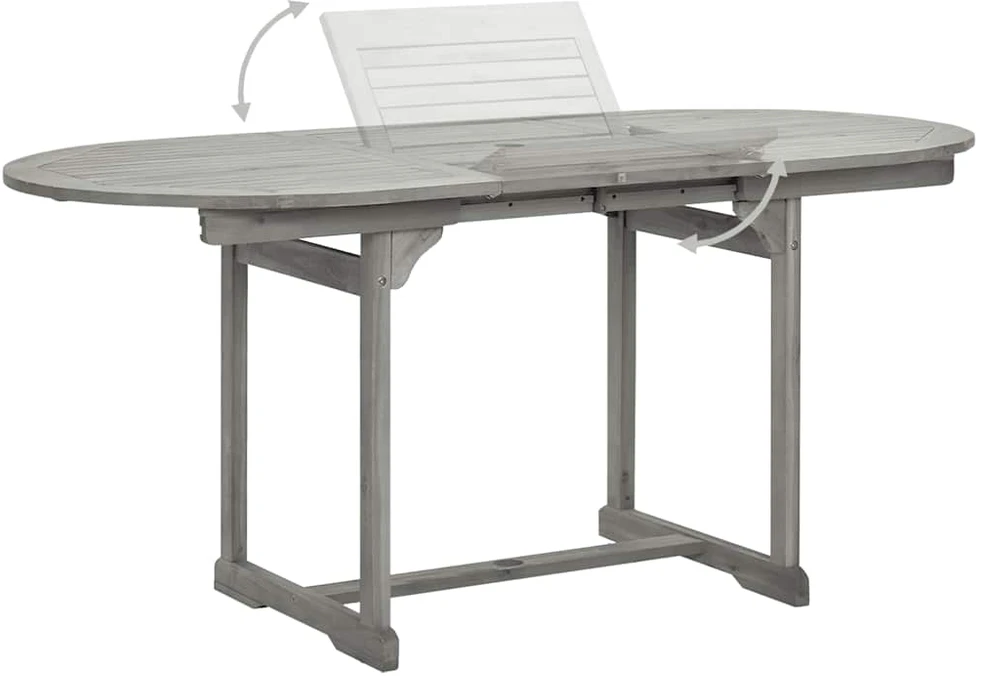 Sodo valgomojo stalas, (120–170)x80x75cm, akacijos masyvas