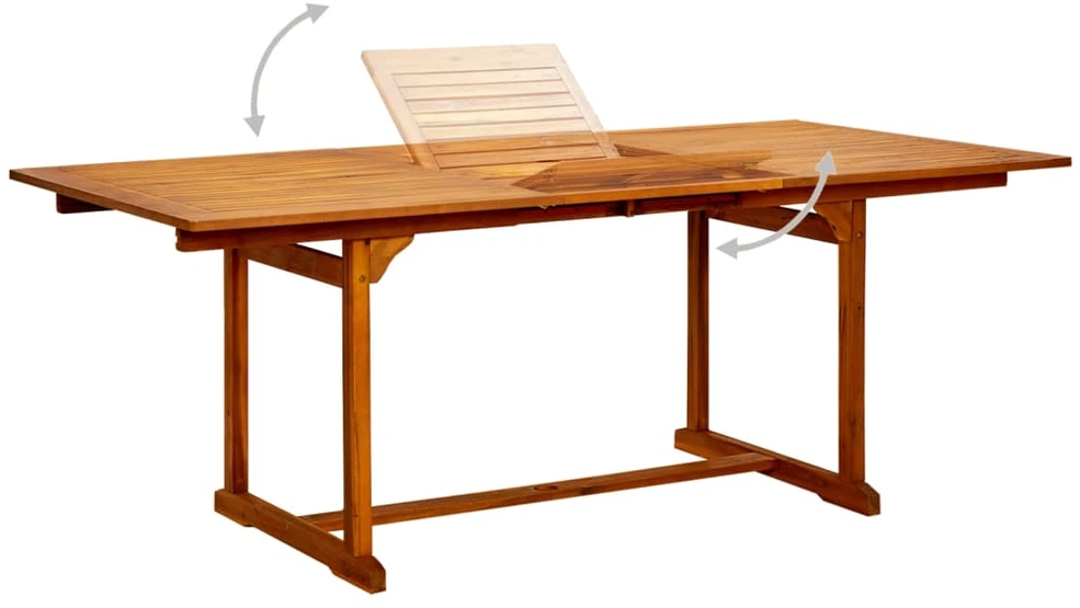 Sodo valgomojo stalas, (150–200)x100x75cm, akacijos masyvas