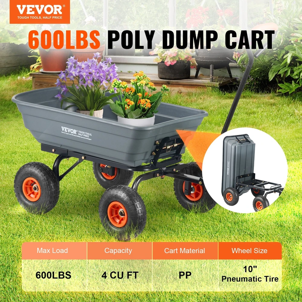 VEVOR Sodo vežimėlis karutis TC4253C 270 kg