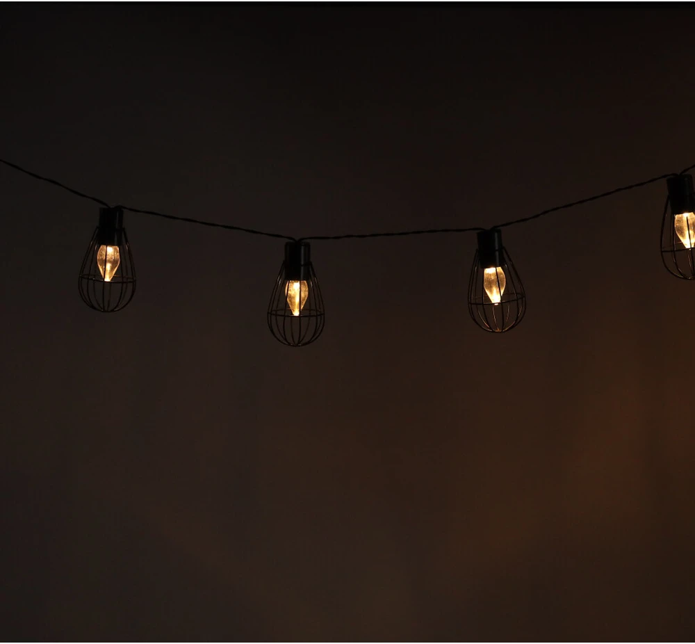 Ikonka Sodo žibintai saulės lempučių girlianda palėpėje 10LED
