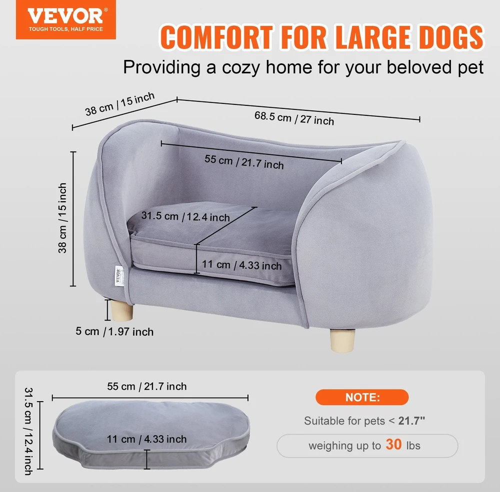 VEVOR Augintinio sofa, tamsiai pilka