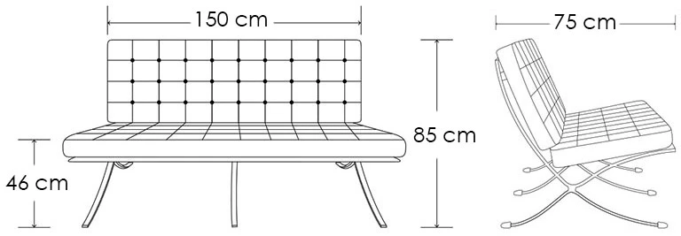 Sofa BARCELONA, juoda