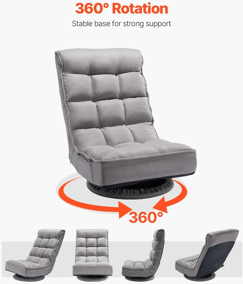 VEVOR 360° pasukamas grindų žaidimų krėslas su 4 padėtimis