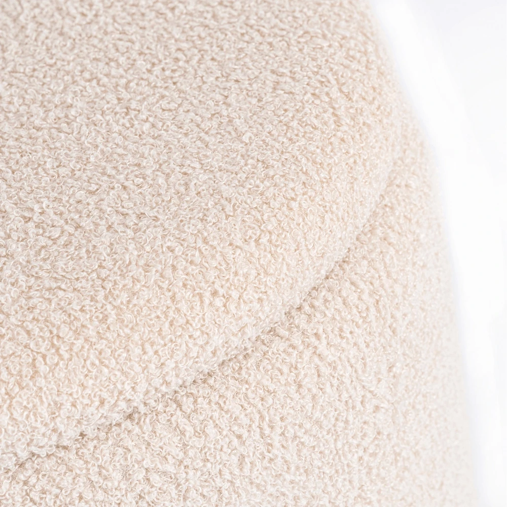 Sofa CARNOS SMĖLIO SPALVOS MINKŠTAS BUKLĖ PUFAS