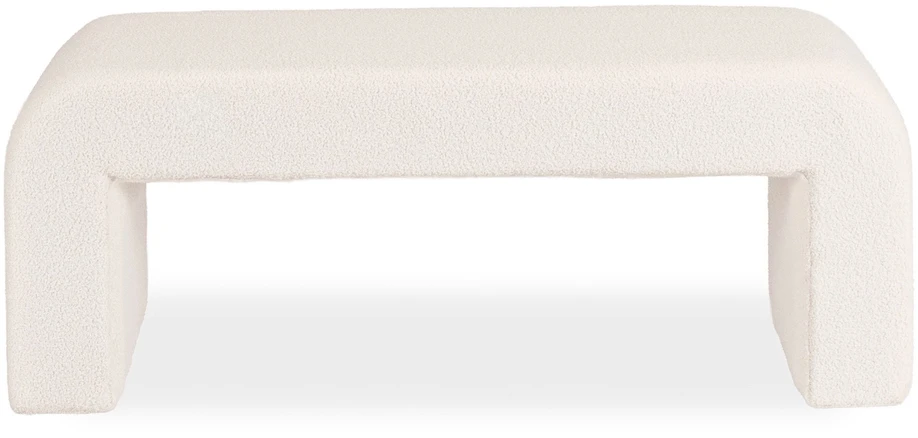 Sofa DELINO KREMINĖS SPALVOS BUKLĖ MINKŠTAS PUFAS