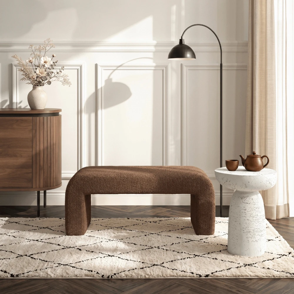 Sofa DELINO RUDAS BUKLĖ MINKŠTAS PUFAS