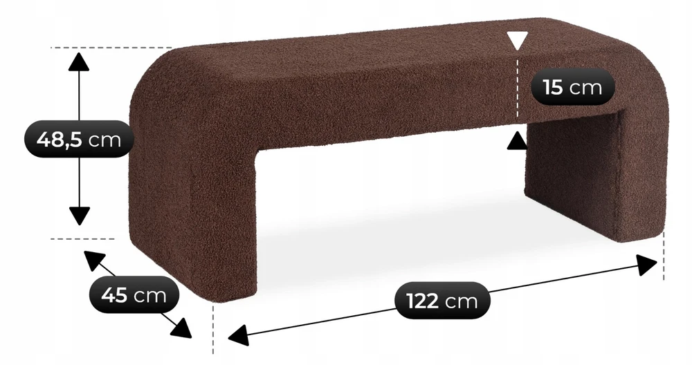 Sofa DELINO RUDAS BUKLĖ MINKŠTAS PUFAS