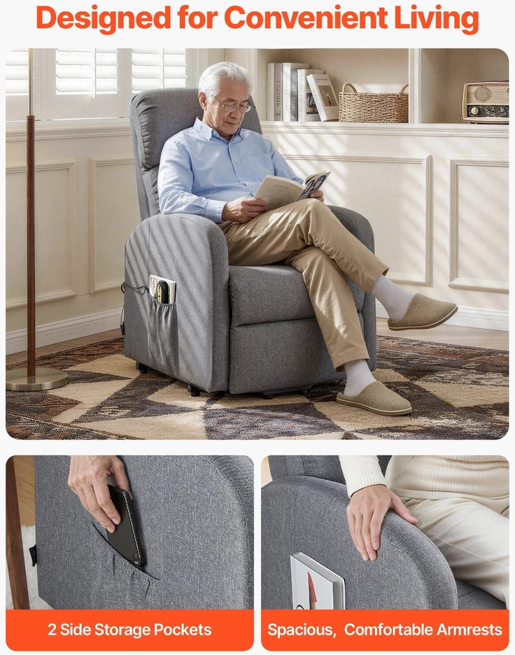 Sofa VEVOR Elektrinis pakeliamas fotelis pagyvenusiems