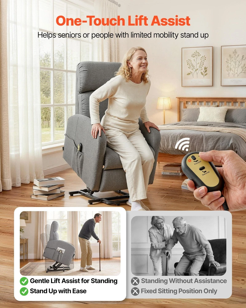 Sofa VEVOR Elektrinis pakeliamas fotelis pagyvenusiems