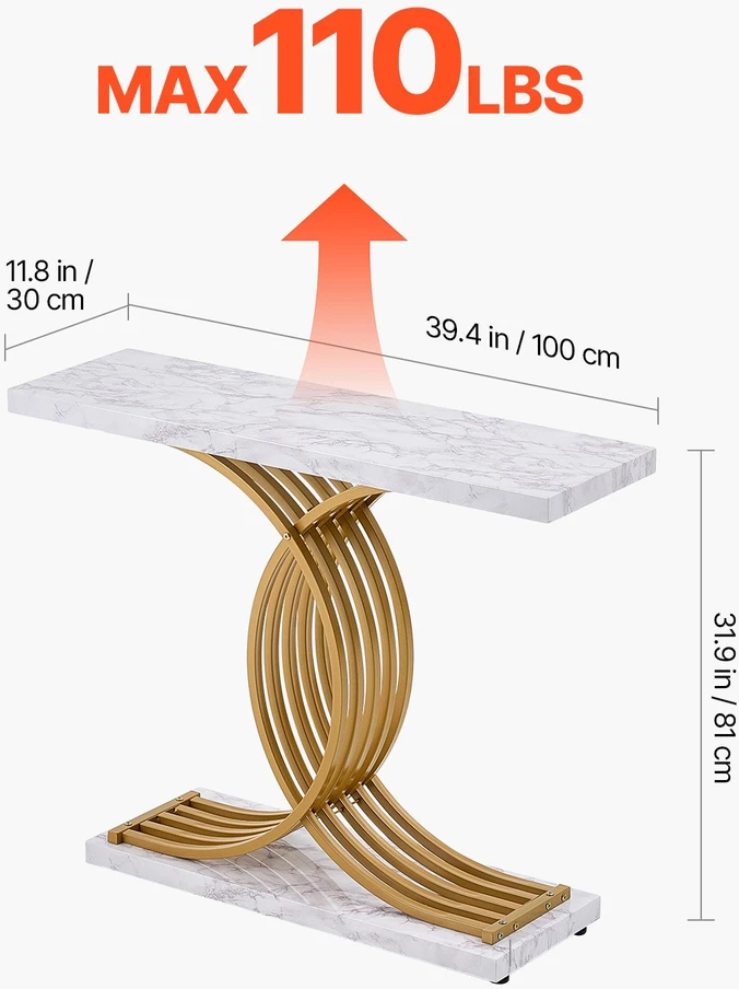VEVOR Siauras konsolinis stalas svetainei 100 cm