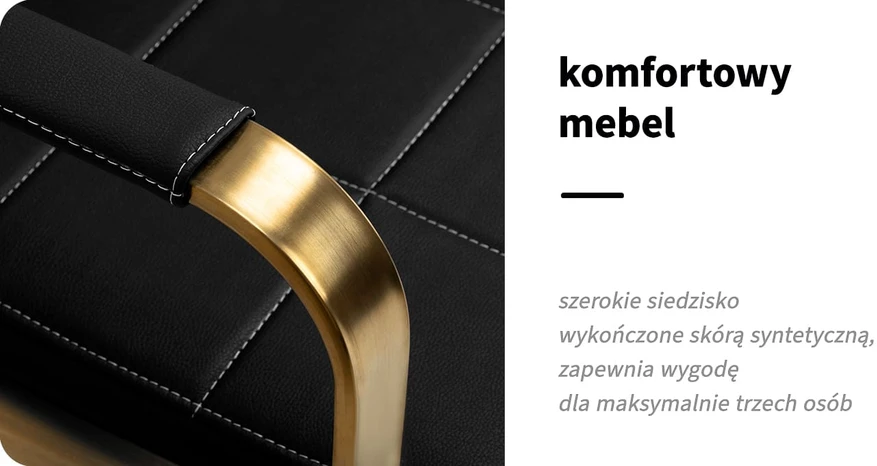 Activeshop Gabbiano Avila laukiamojo sofa 3 asmenims sintetinė oda juoda
