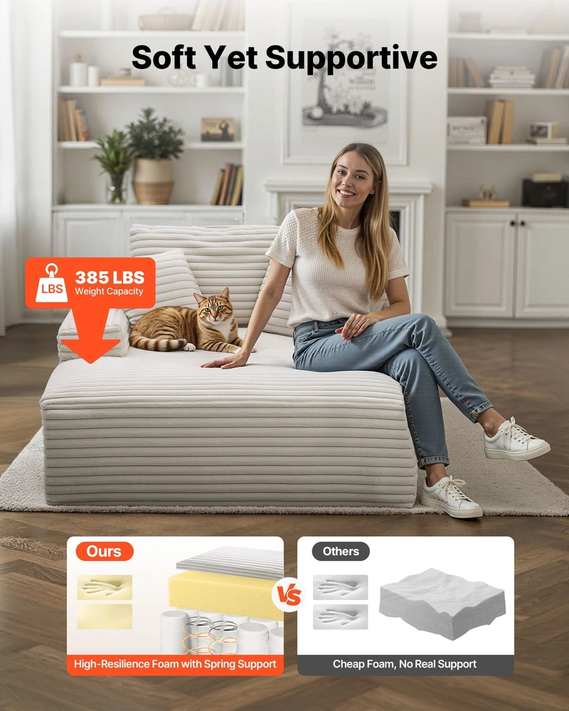 Sofa VEVOR Modernus fotelis-gultas su pagalvėmis