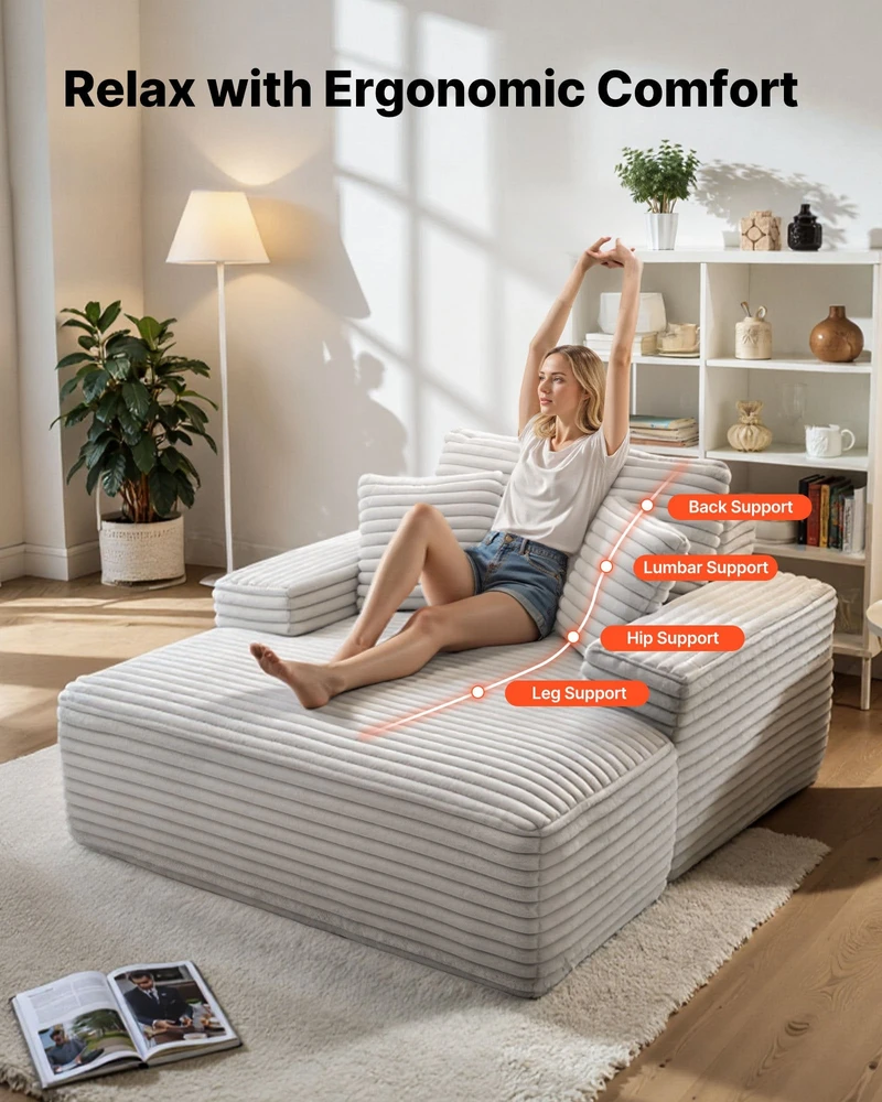 Sofa VEVOR Modernus fotelis-gultas su pagalvėmis