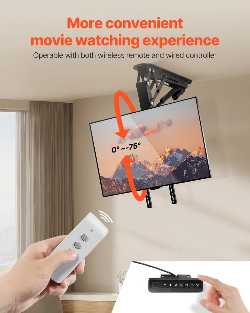 Vevor Elektrinis lubinis televizoriaus laikiklis 32-65 cm ekranui