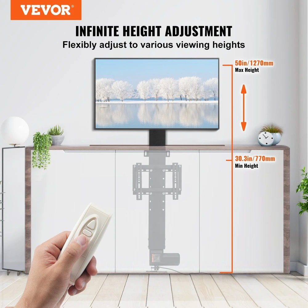 Laikiklis Vevor Automatinis TV pakėlėjas 77–127 cm televizoriams