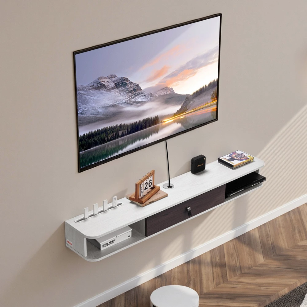 TV staliukas VEVOR kabinamas televizoriaus stovas 140 cm su skylių angomis
