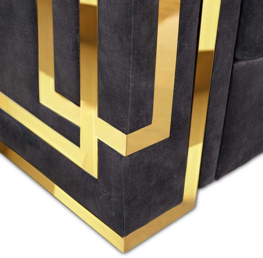 Sofa PALLAZO 2S Dwuosobowa Juodai/Złota