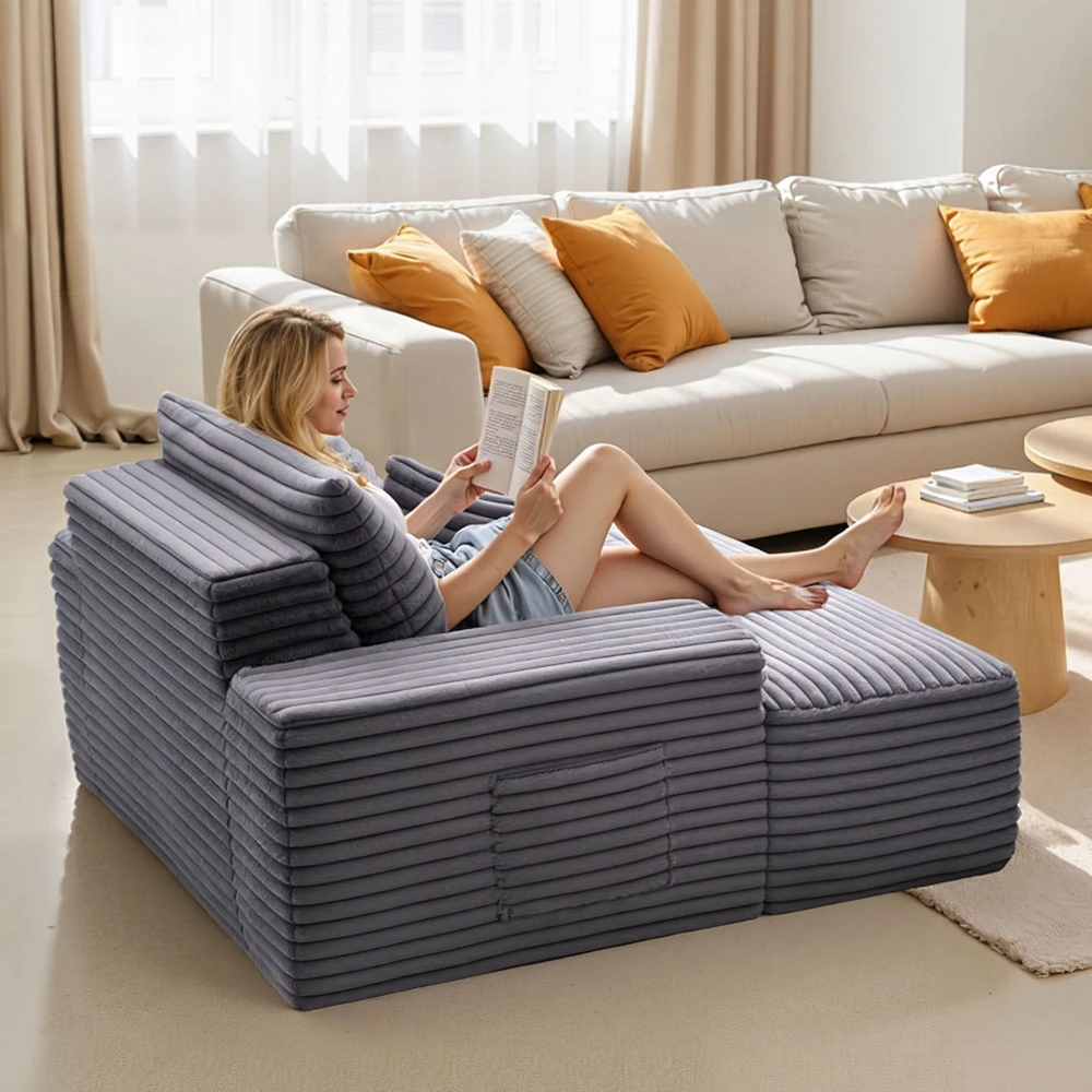 Sofa VEVOR miegamojo krėslas su pagalvėlėmis