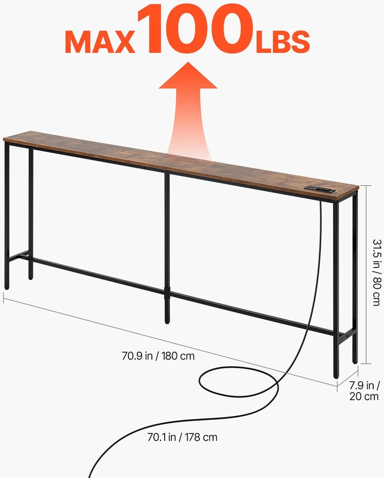 VEVOR Siaura konsolinė stalo sofa