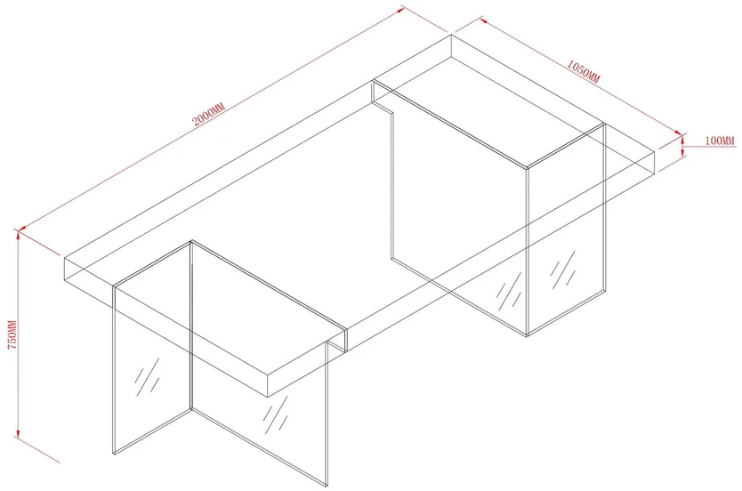 Valgomojo stalas, 200 x 75 x 105 cm, Soho
