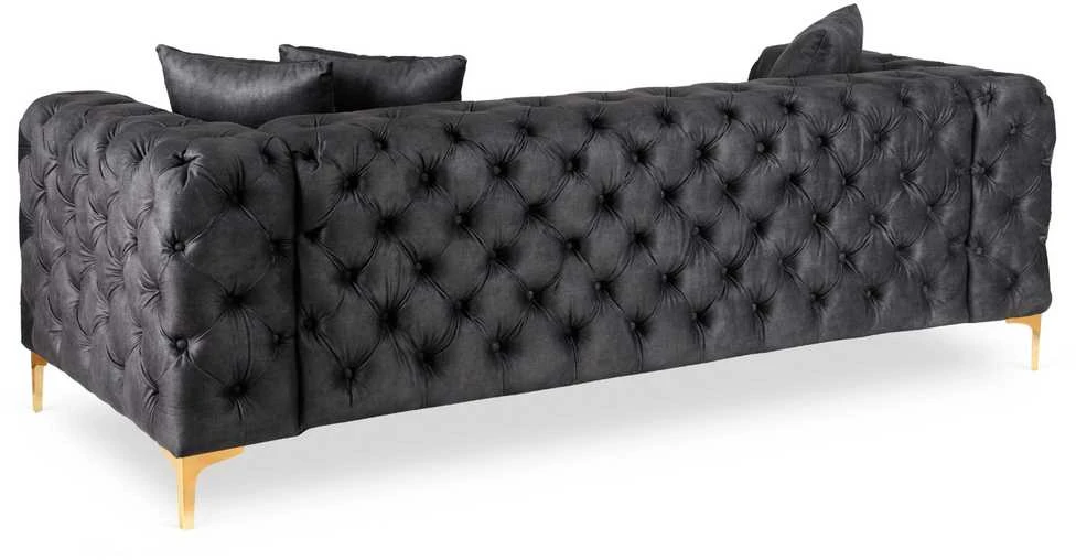 Morentas MORRENTO trivietė sofa, tamsiai pilka, aksominė, modernus žavesys
