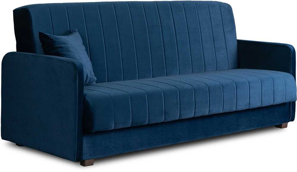 Mebel Elite Išskleidžiama sofa-lova, 198 cm, tamsiai mėlyna, veliūrinė