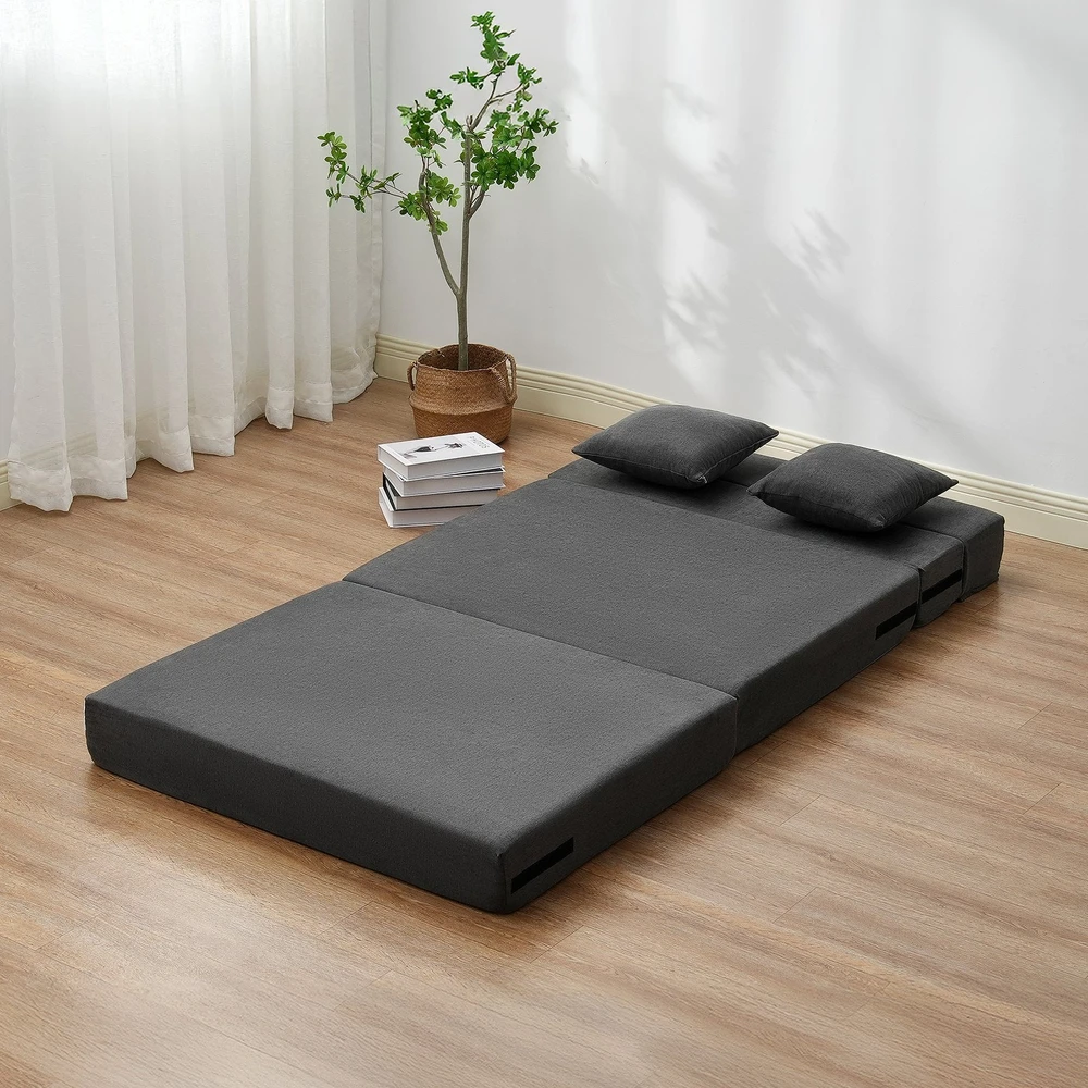 VEVOR Sulankstoma sofa-lova su pagalvėmis tamsiai pilka